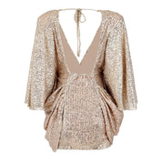 Center of Attention Sequins Dress - Gold