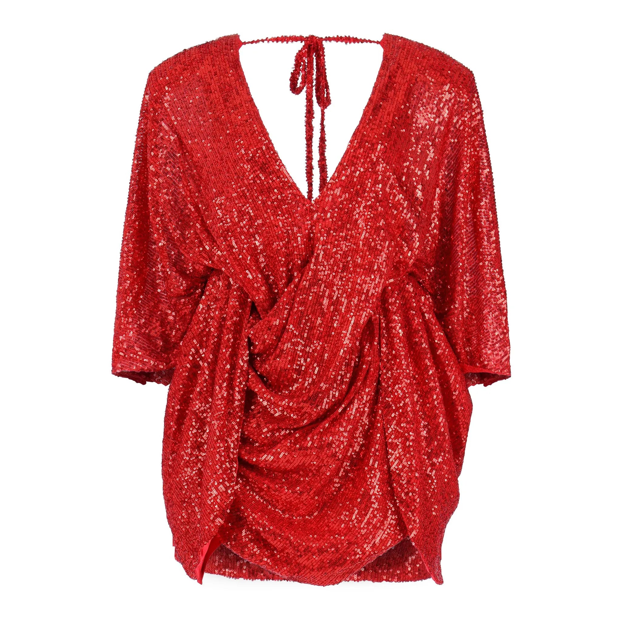 Center of Attention Sequins Dress - Red