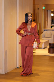 Esme Copper Satin Blazer