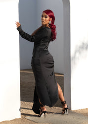 Everything Exclusive Black Satin Dress Clothing Ellaé Lisqué