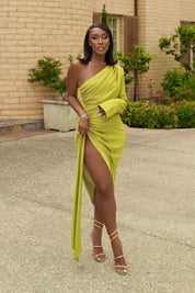 Everything Exclusive Green Satin Dress Clothing Ellaé Lisqué