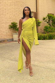 Everything Exclusive Green Satin Dress Clothing Ellaé Lisqué