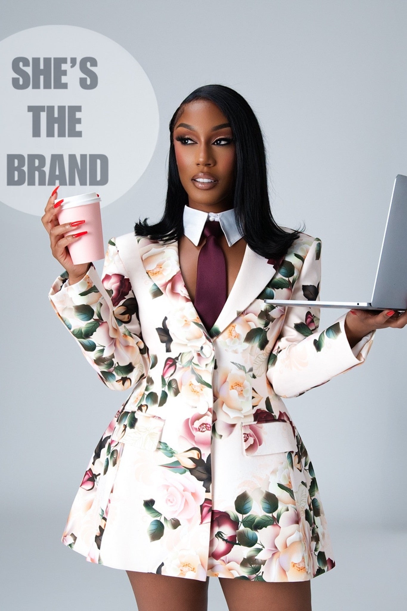 Rhea Floral Blazer Dress Clothing Ellaé Lisqué