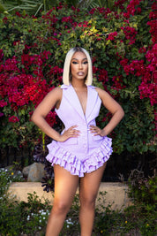 Endless Charm Lavender Sleeveless Ruffle Romper Clothing Ellaé Lisqué