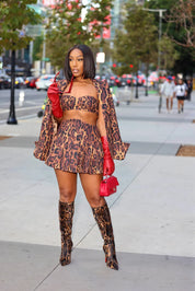 Dreya Leopard Print Blazer Jacket
