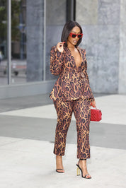 Dreya Leopard Print Trouser Pants