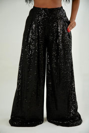 Luna Black Sequin Pants Clothing Ellaé Lisqué