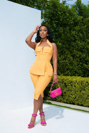 Blair Orange Capri Set Clothing Ellaé Lisqué