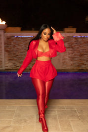 Out for the Night Red Shorts Set Clothing Ellaé Lisqué