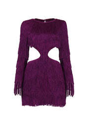 Set Me Free Purple Fringe Dress Clothing Ellaé Lisqué