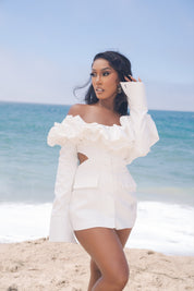 Crush on Me White Blazer Dress Clothing Ellaé Lisqué