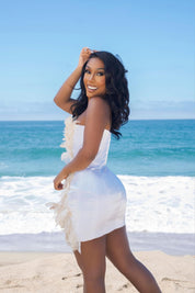 White Swan Strapless Feather Dress Clothing Ellaé Lisqué