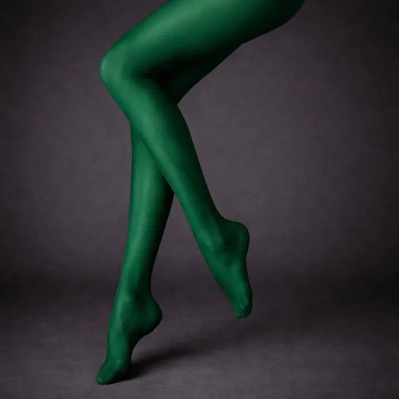 green dress black stockings Tights for green dress