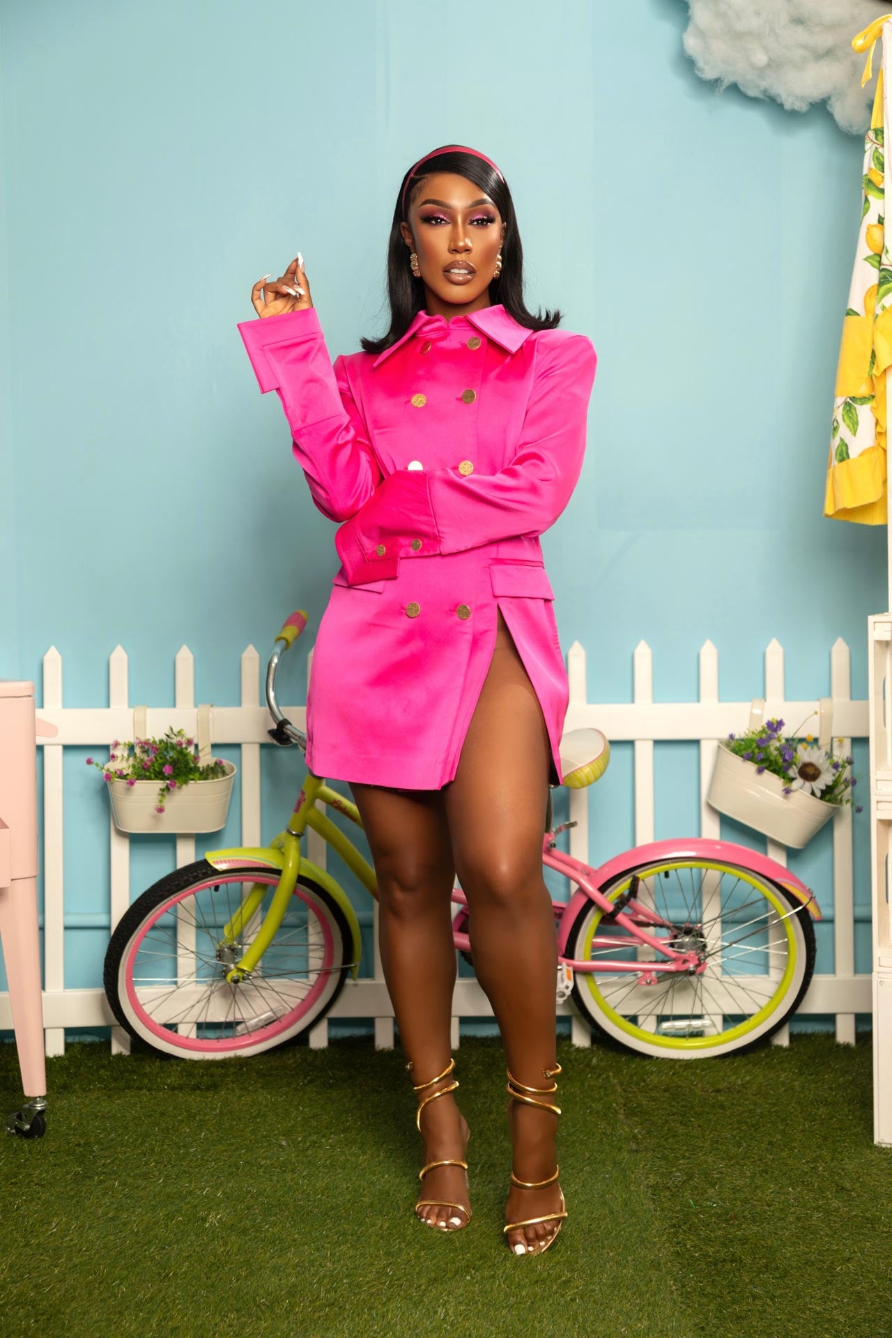 I Mean Business Pink Backless Blazer Dress Clothing Ellaé Lisqué L