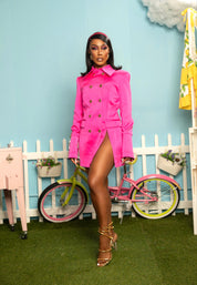 I Mean Business Pink Backless Blazer Dress Clothing Ellaé Lisqué XS