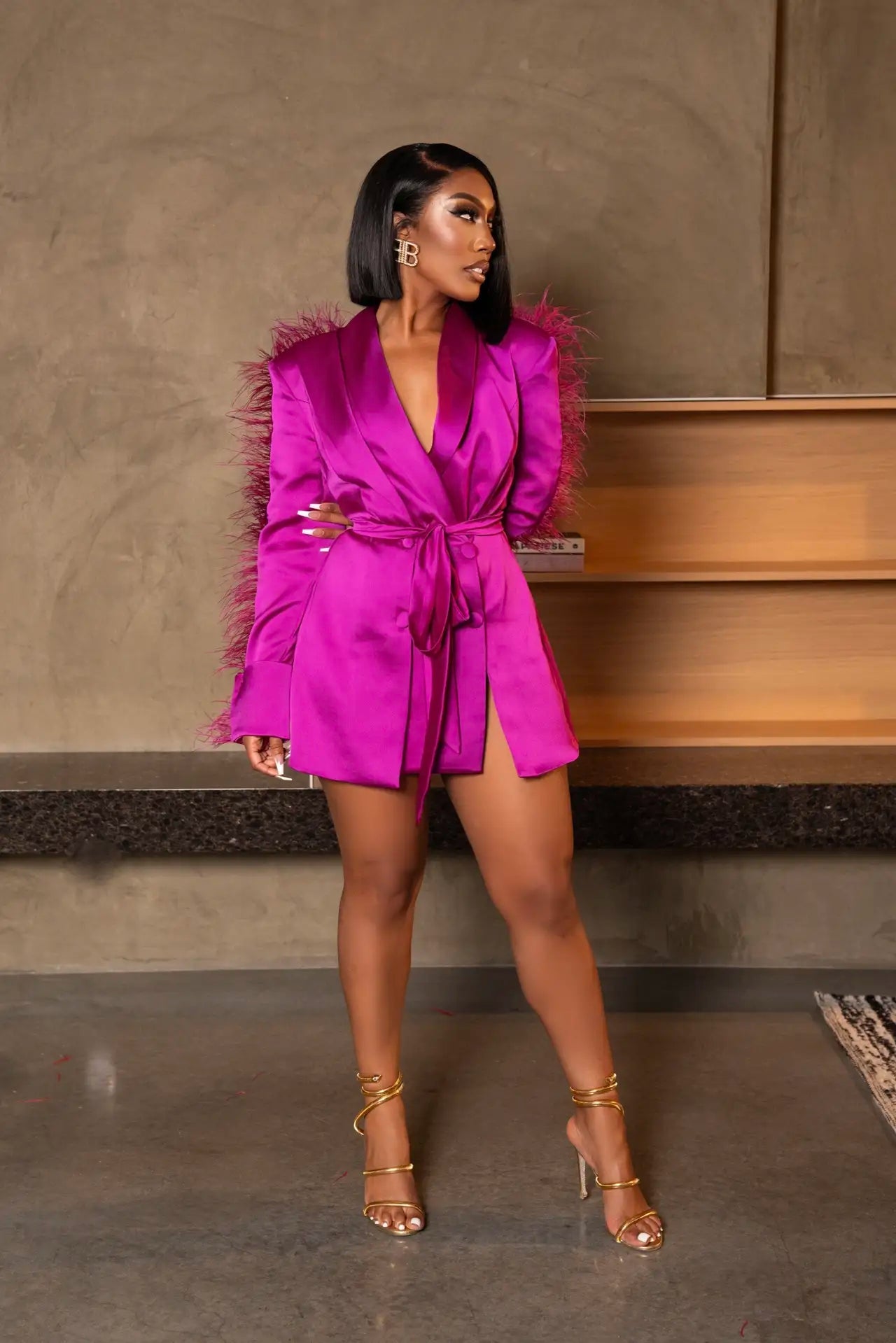 Success Stride Magenta Blazer Dress Ella Lisqu Success Stride Magenta Blazer Dress Ella Lisqu