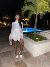 Sexy Sasha White Chiffon Wrap Dress Clothing Ellaé Lisqué