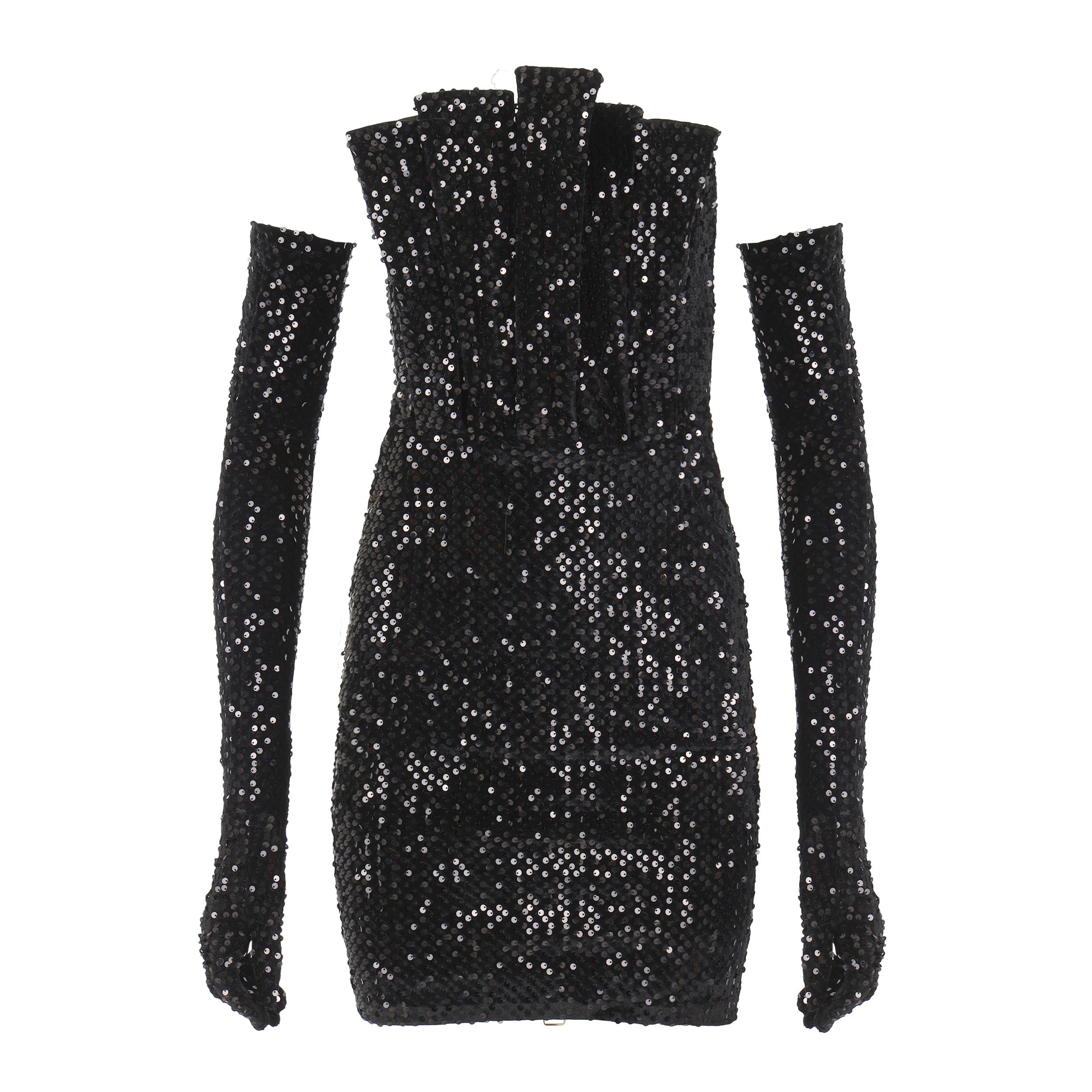 Hourglass Black Sequin Dress Clothing Ellaé Lisqué