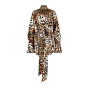 Sexy Sasha Leopard Print Satin Dress Clothing Ellaé Lisqué