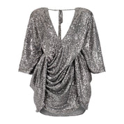 Center of Attention - Charcoal Silver Dress