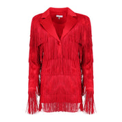 De La Fringe Red Blazer Dress Clothing Ellaé Lisqué