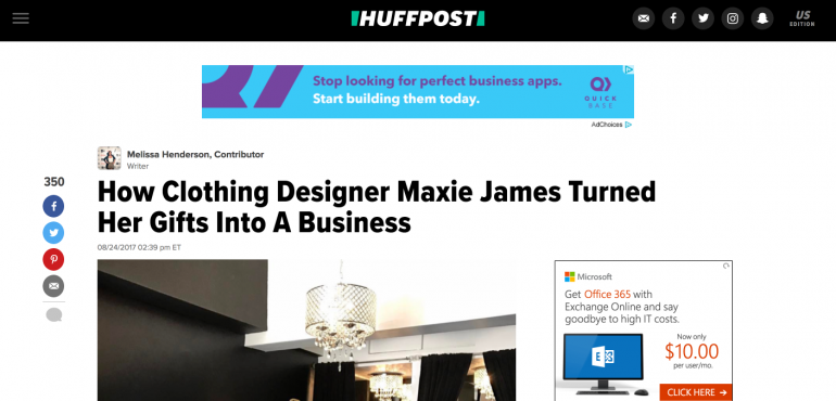 [HuffPost] How Clothing Designer Maxie James Turned Her Gifts Into A Business