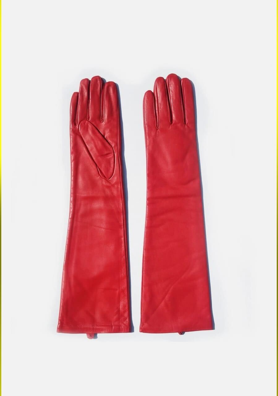 Red Kayla Leather Gloves Apparel & Accessories Ellaé Lisqué