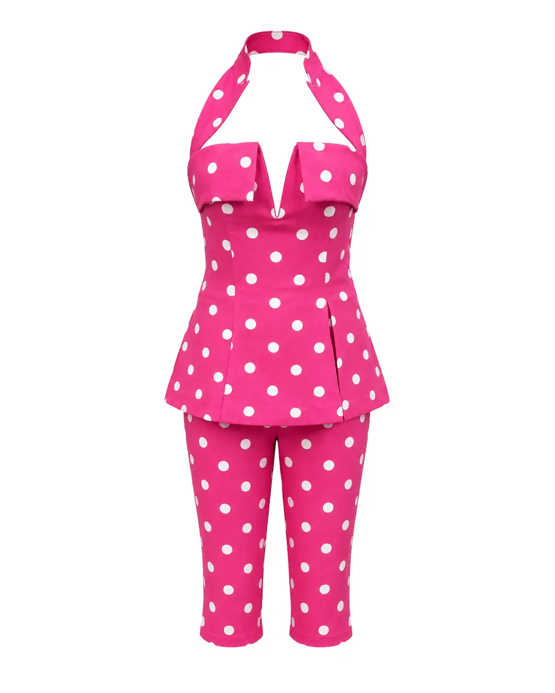 Blair Pink Polka Dot Capri Set