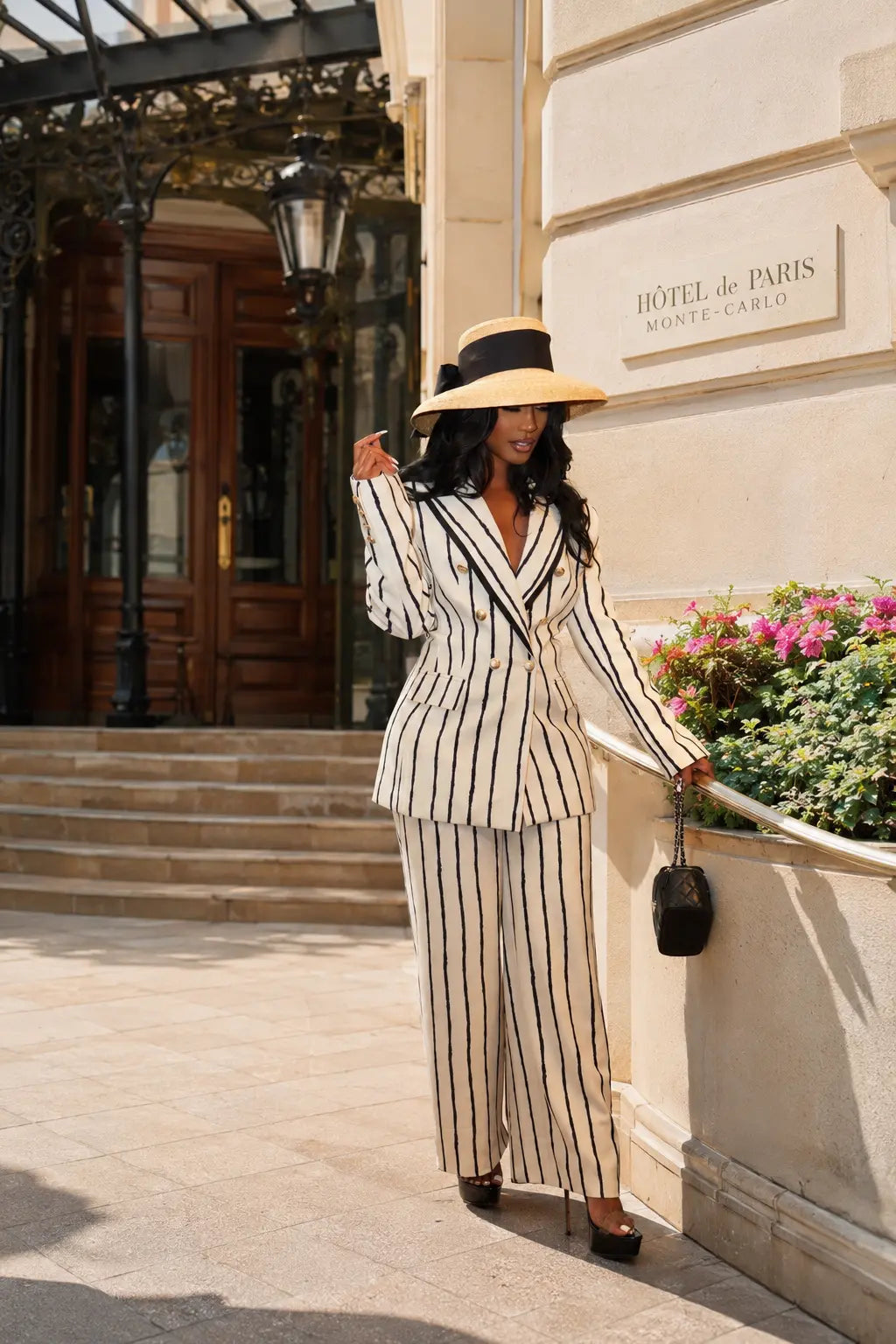Lauren White Pinstripe Suit Set