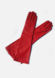 Red Kayla Leather Gloves Clothing Ellaé Lisqué