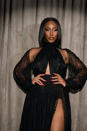 Claudia Black Lace Midi Dress Clothing Ellaé Lisqué