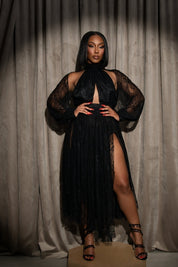 Claudia Black Lace Midi Dress Clothing Ellaé Lisqué