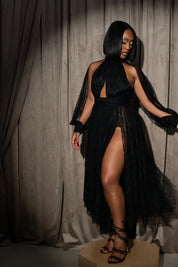 Claudia Black Lace Midi Dress Clothing Ellaé Lisqué