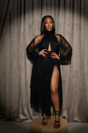 Claudia Black Lace Midi Dress Clothing Ellaé Lisqué