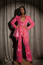 Kalina Coral Multi Sequin Pants Clothing Ellaé Lisqué