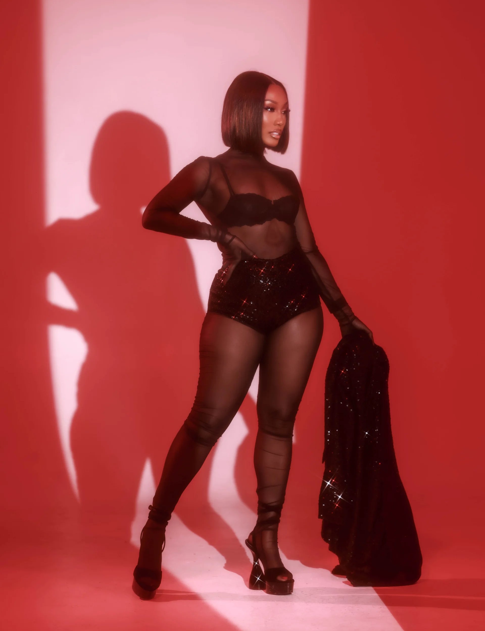 Nia Black 3-Piece Blazer Shorts Set Clothing Ellaé Lisqué