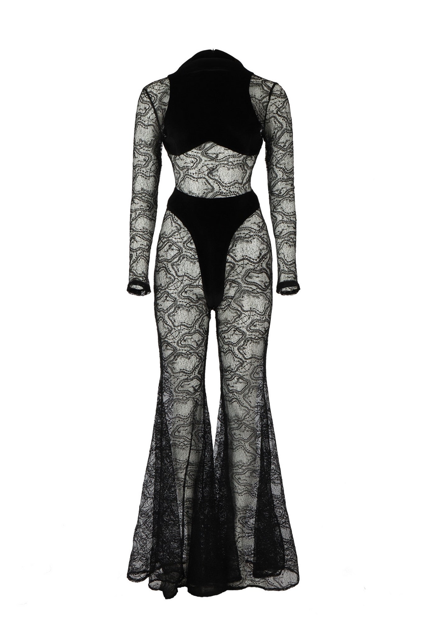 Snatched & Fine Black Lace Jumpsuit Clothing Ellaé Lisqué