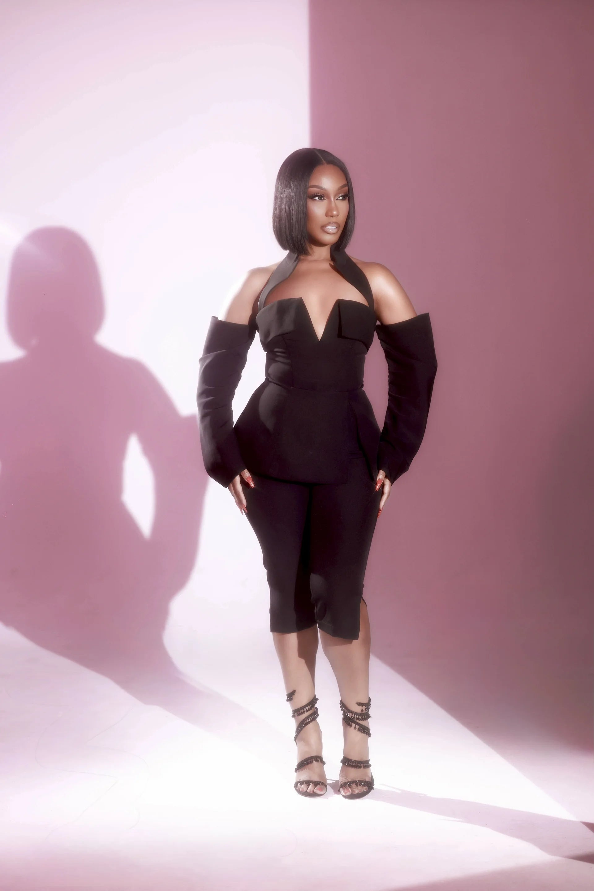 Blair Black Sleeved Capri Set Clothing Ellaé Lisqué