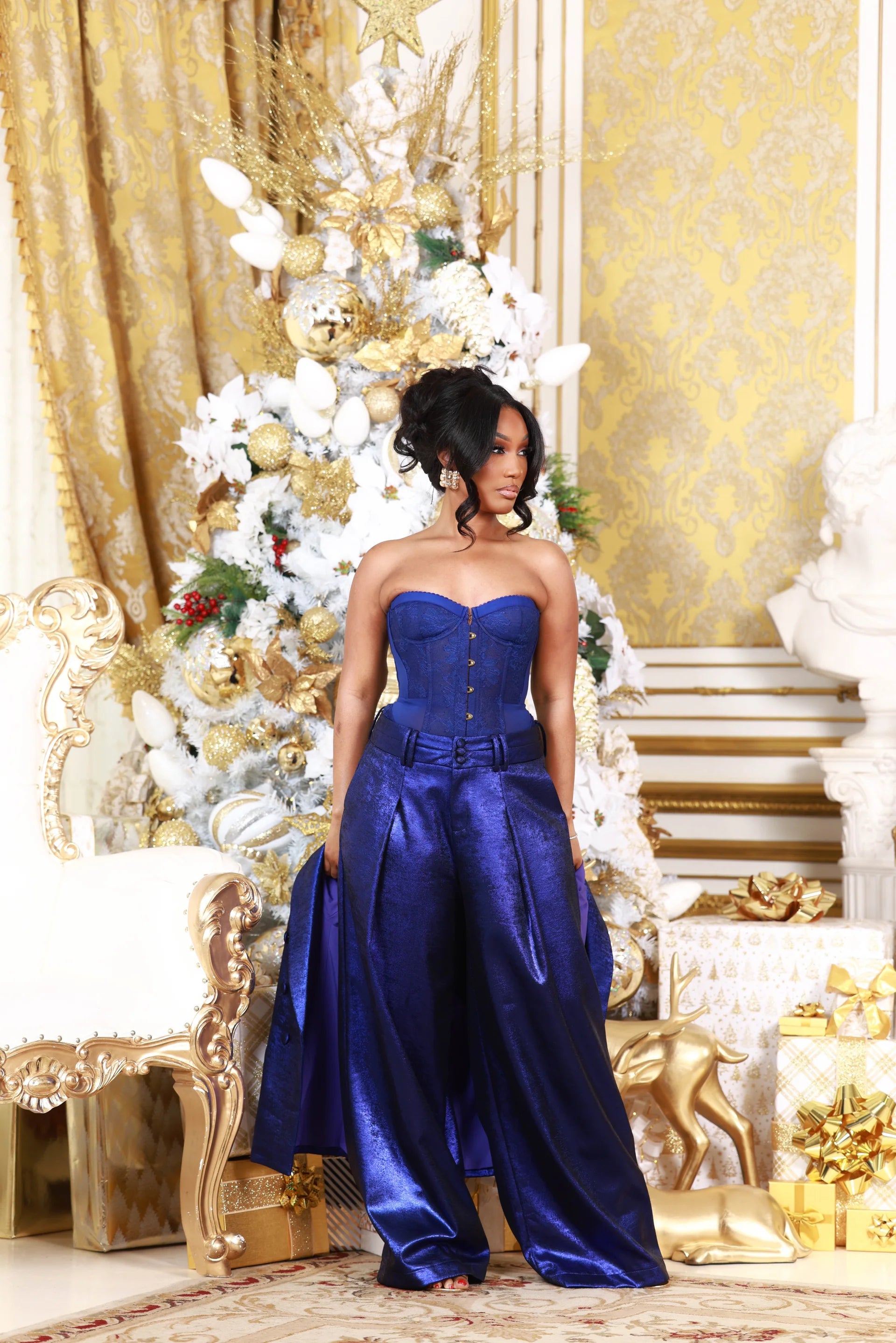 Marian Blue Strapless Corset Top Clothing Ellaé Lisqué