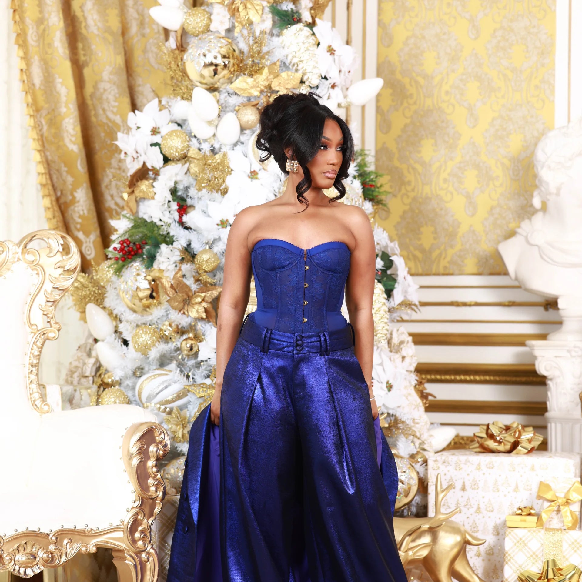 Marian Blue Strapless Corset Top Clothing Ellaé Lisqué