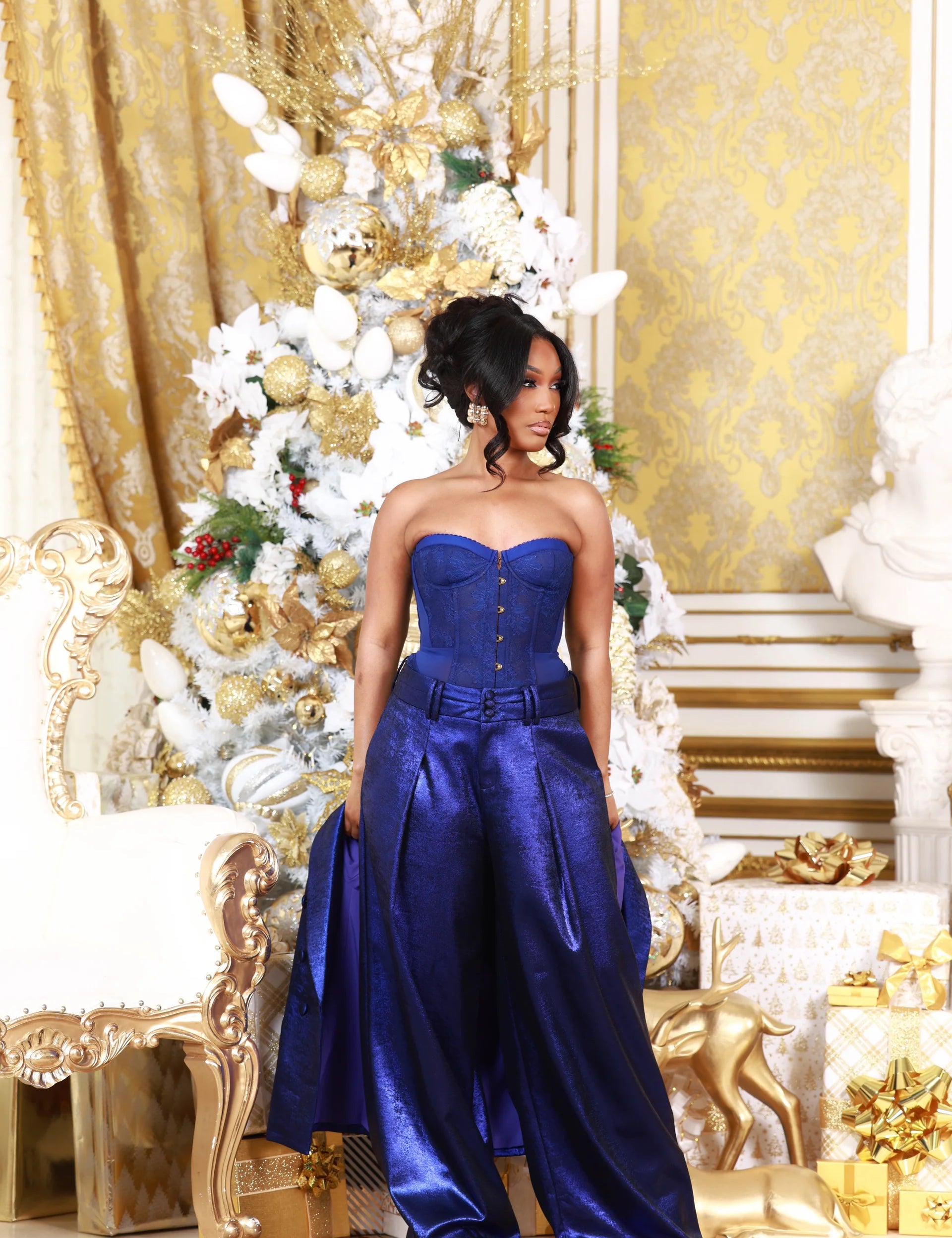 Marian Blue Strapless Corset Top Clothing Ellaé Lisqué