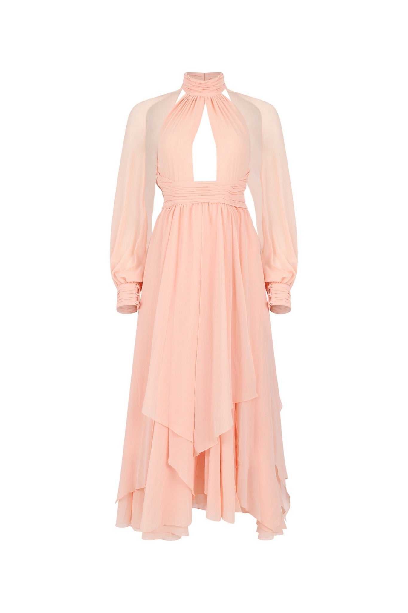 She's So Elegant Blush Pink Chiffon Maxi Dress Clothing Ellaé Lisqué