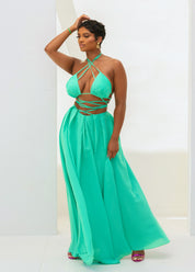 Breeze Halter Dress - Turquoise