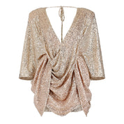 Center of Attention Sequins Dress - Gold