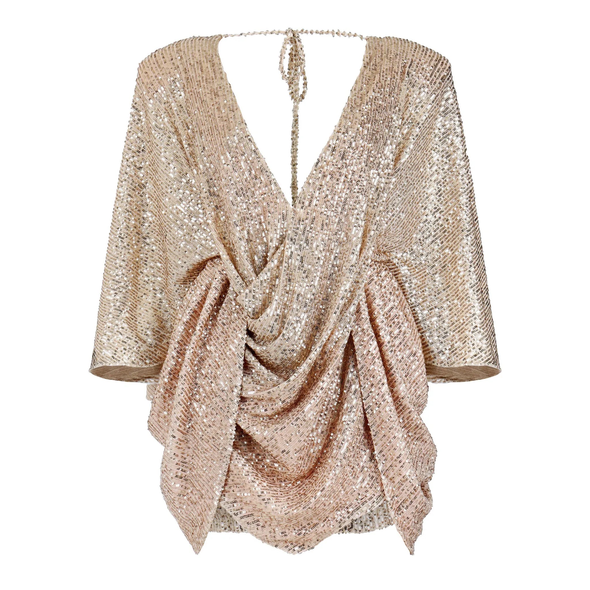 Center of Attention Sequins Dress - Gold