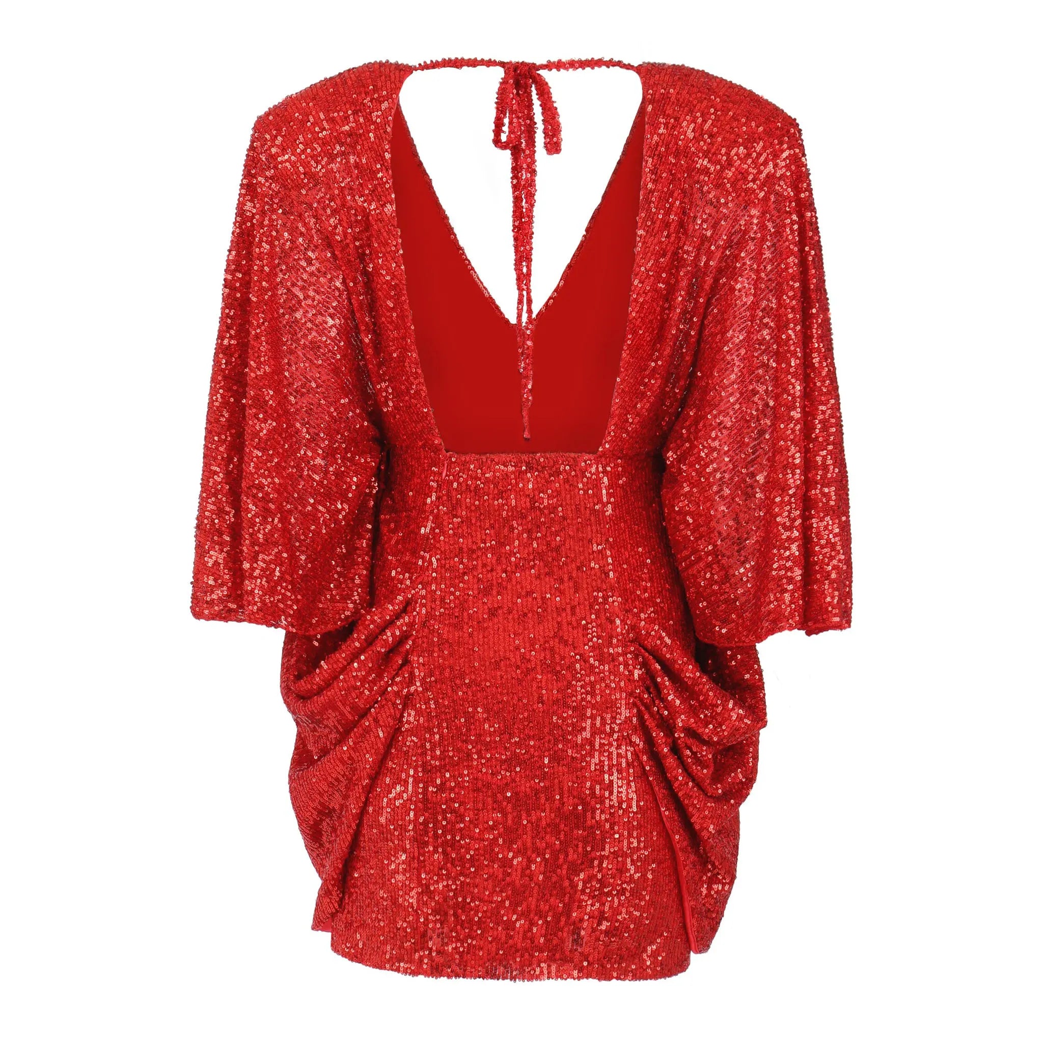 Center of Attention Sequins Dress - Red