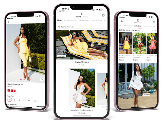 App screenshots on mobile devices