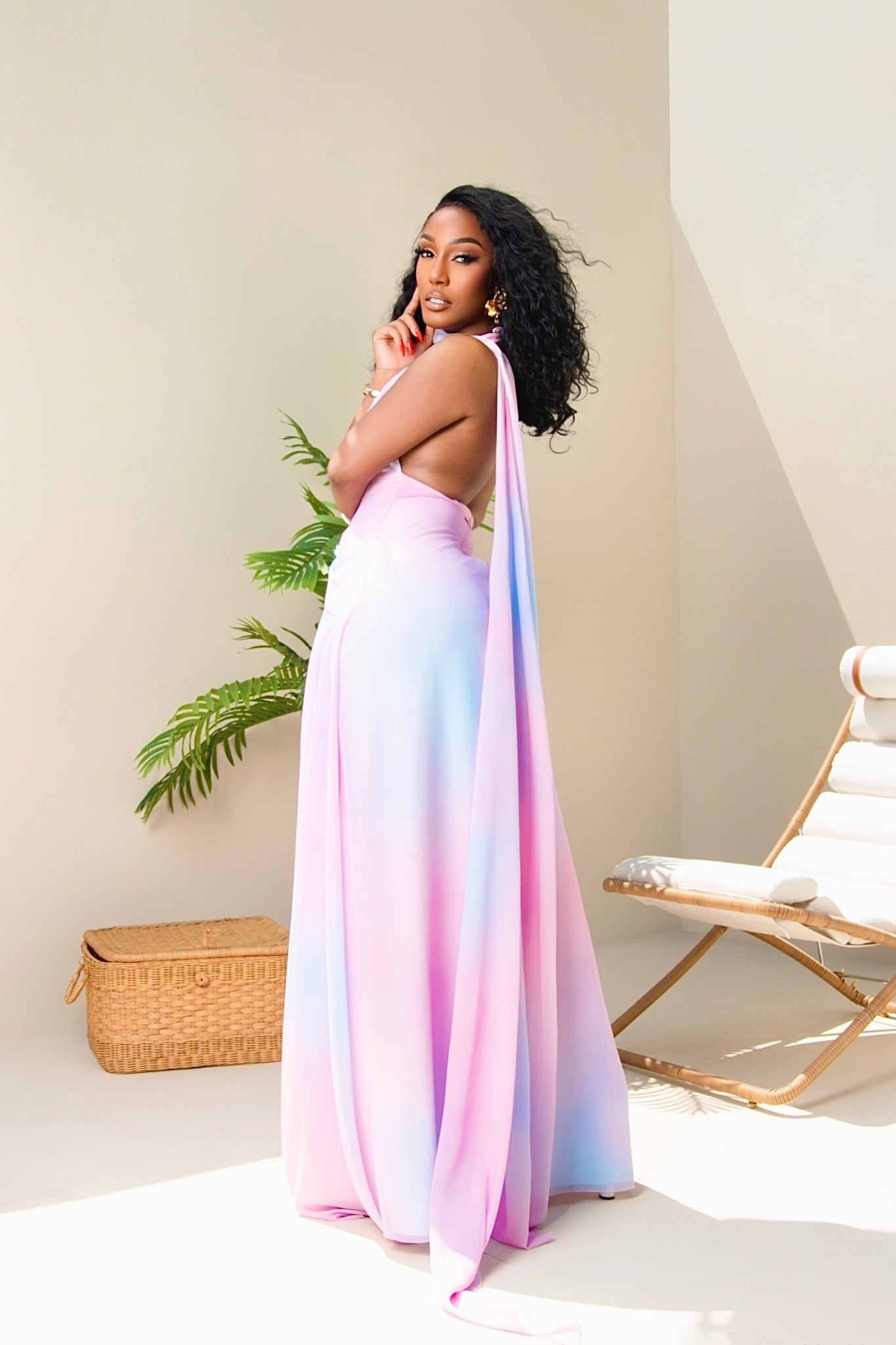 Liana Cotton Candy Print Backless Jumpsuit Clothing Ellaé Lisqué