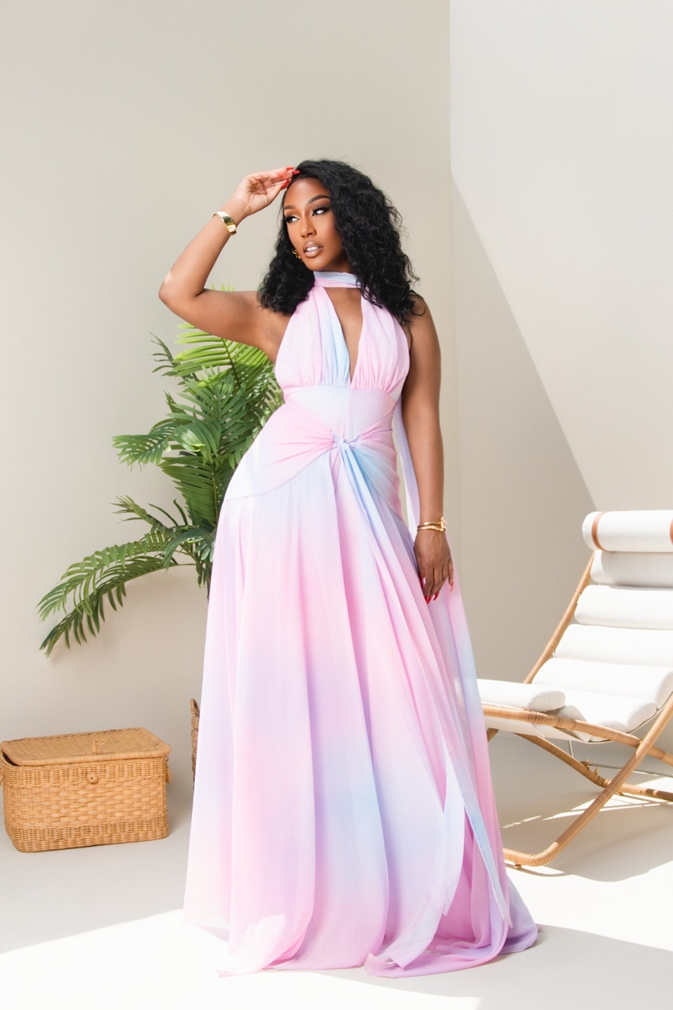 Liana Cotton Candy Print Backless Jumpsuit Clothing Ellaé Lisqué