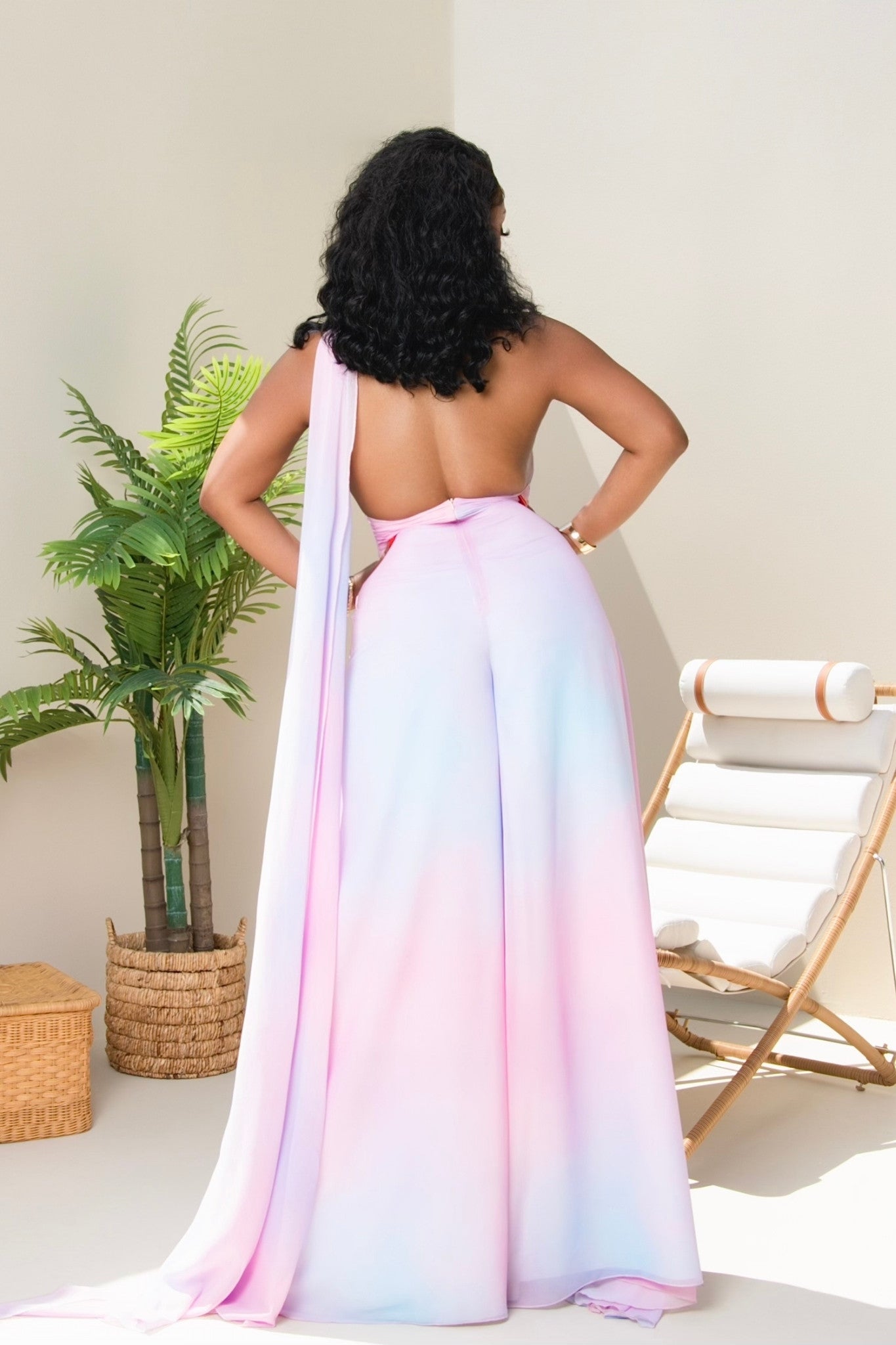 Liana Cotton Candy Print Backless Jumpsuit Clothing Ellaé Lisqué